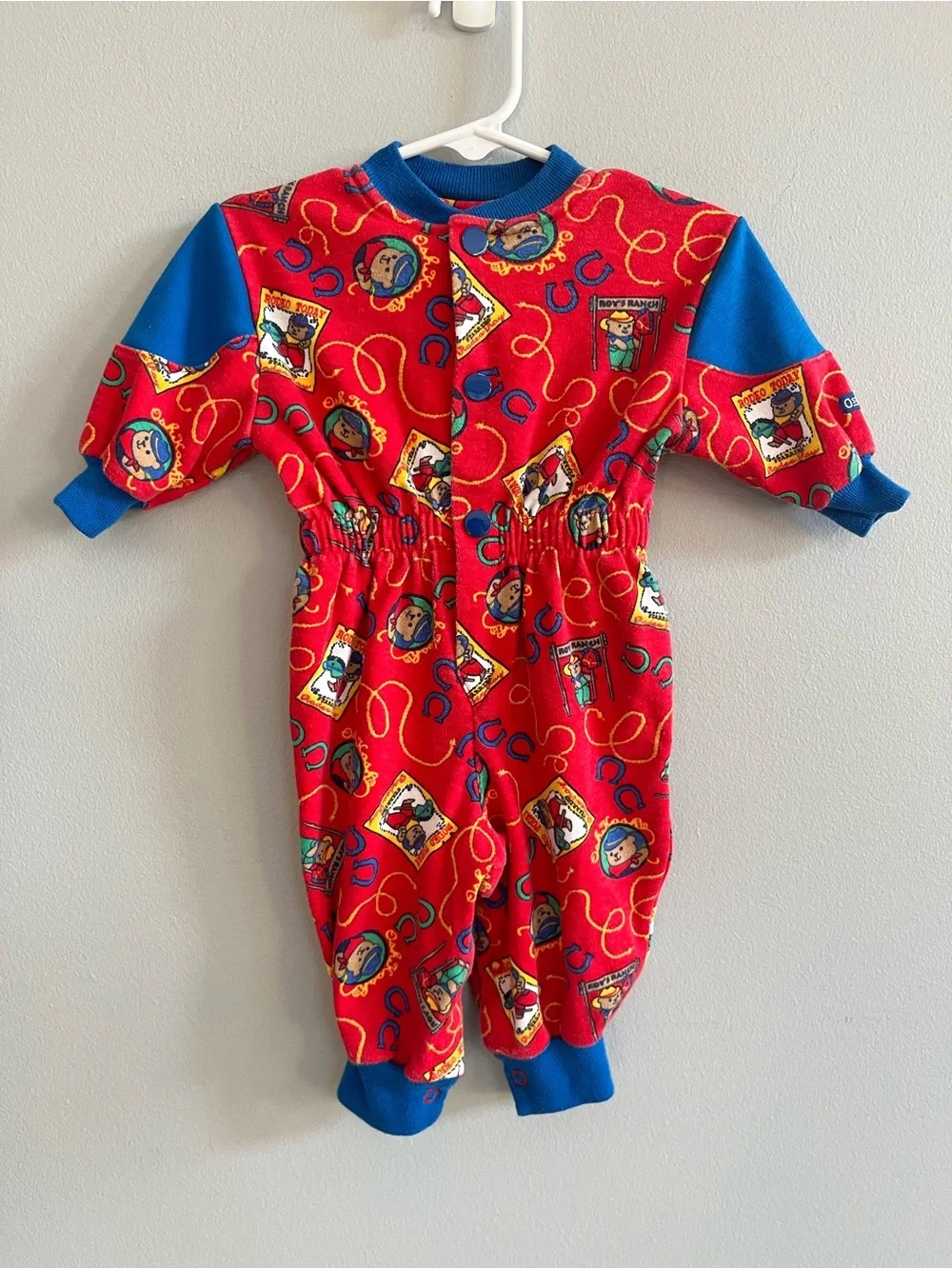 Vintage Osh Kosh One Piece Jumper Size 3-6 months Cowboy Bears USA Western